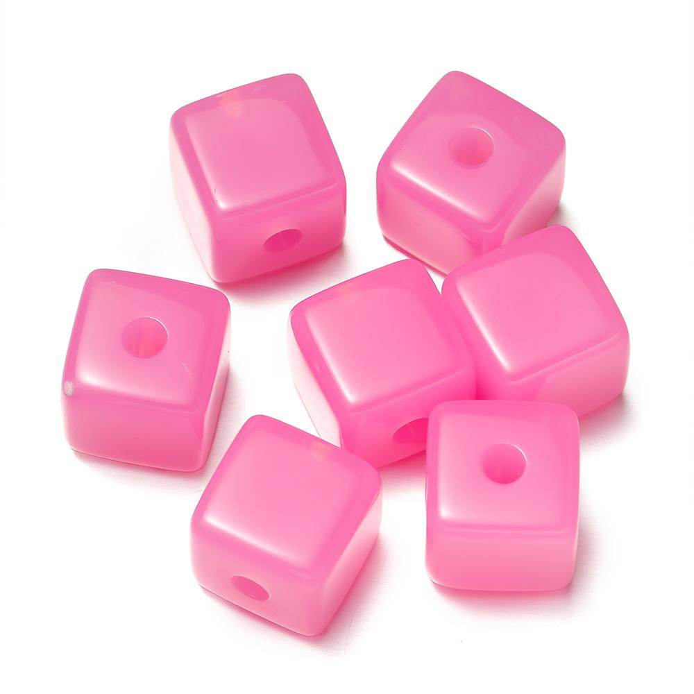 10pcs/lot Acrylic Jelly Colored Square Shape Beads Big Bracelet Loose Beads For DIY Jewelry Making Necklace Craft Accessories