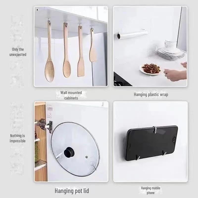 Transparent Strong Adhesive Wall Hook for Kitchen & Bathroom - Large, Punch-Free, Heavy-Duty, Traceless Design