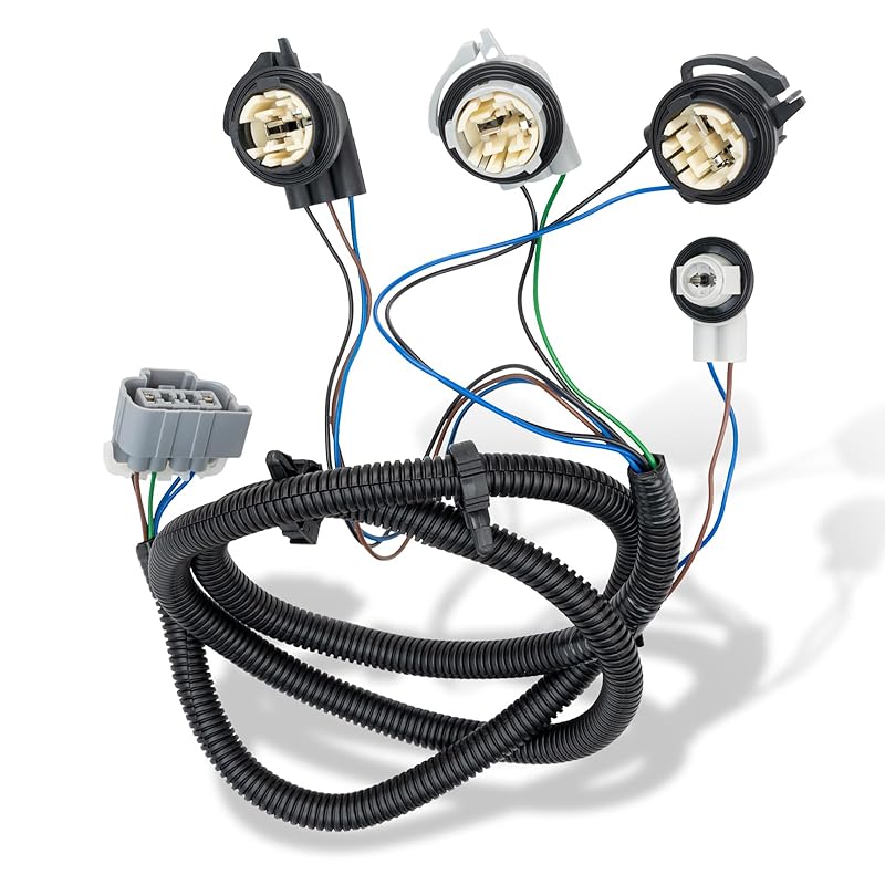 WEILEITE Left Driver And Right Passenger Side Tail Light Direct Wiring Harness Kit Compatible With Chevy Silverado 1500 1500HD 2500HD 3500 2003-2007 Left