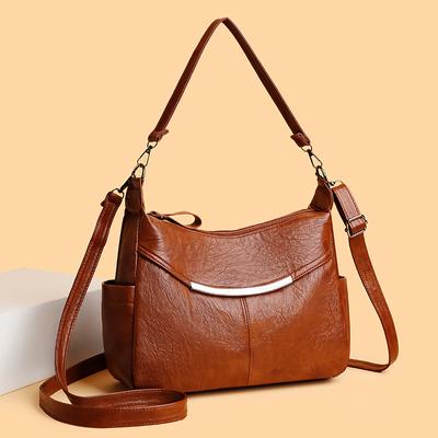 Borsa Tote Testurizzata di Grande Capacità Borsa a Mano Retrò Semplice ed Elegante Borsa a Spalla Testurizzata di Alta Qualità