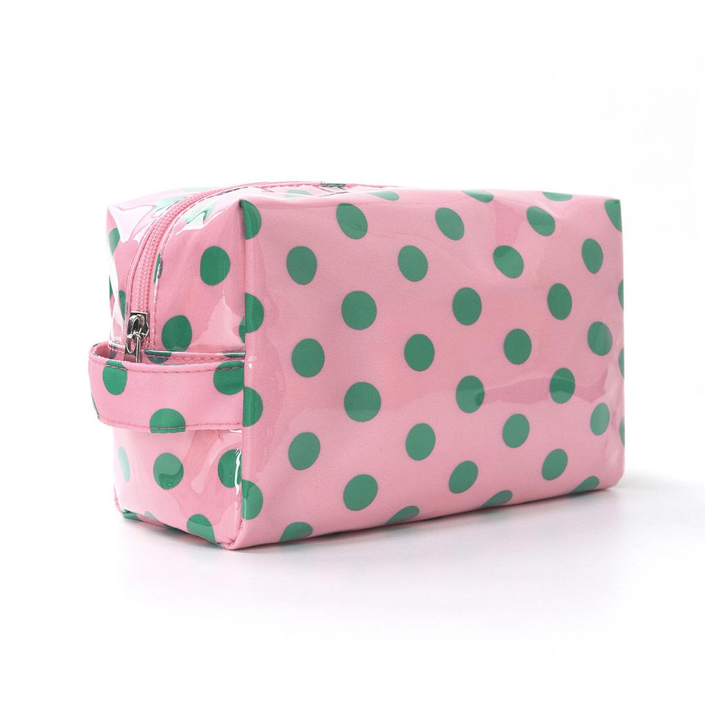 Fashion Polka Dot Large Capacity Makeup Portable Handheld Travel Toiletry Organizer Cosmetics Daily Travel Essential Storage Use