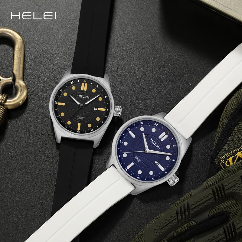 HELEI Men Watch Top Brand Luxury Military Army Waterproof Sport Male Clock Auto Date Quartz Business Original Wristwatch 9010BJ