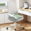 Memory Foam Seat Cushion with , Light Green & Grey Office Car Chair Pad for Back Pain Relief, Machine Washable Polyester Cover