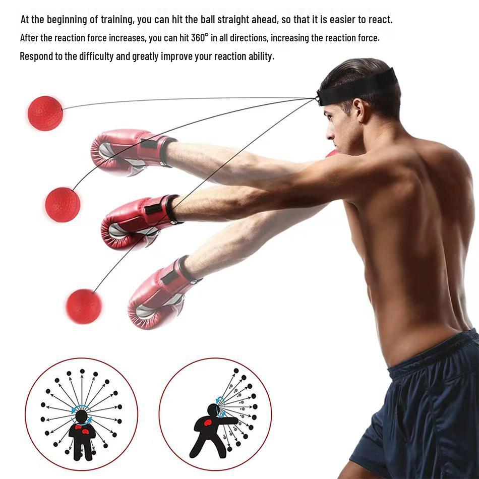 Head-Mounted Boxing Reaction Ball for Stress Relief and Fitness Training