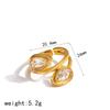 Exquisite Sparkling Peach Heart Zircon Fashion Stainless Steel Rings For Women 18K Gold Plated Jewelry Waterproof Accessories