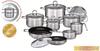 Batterie de cuisine - Induction - GSW - ALARA - Acier inoxydable massif 18/10 - 14 pièces