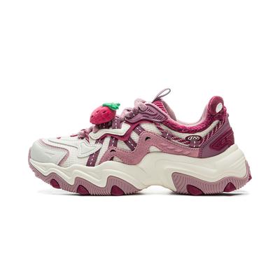 Li Ning x CAOMEIXIONG Katzenpfote Lite 2 Niedrige Chunky Sneaker Damen Weiß Rosa AGCU176-8
