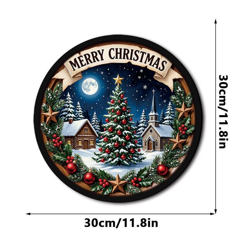 Wooden Christmas LED Hanging Ornament Decor Window Door Tree Festival Display