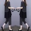Sports Suit Women's Summer Fashion Large Size Loose Short-sleeved Cropped Pants Casual Two-piece Set