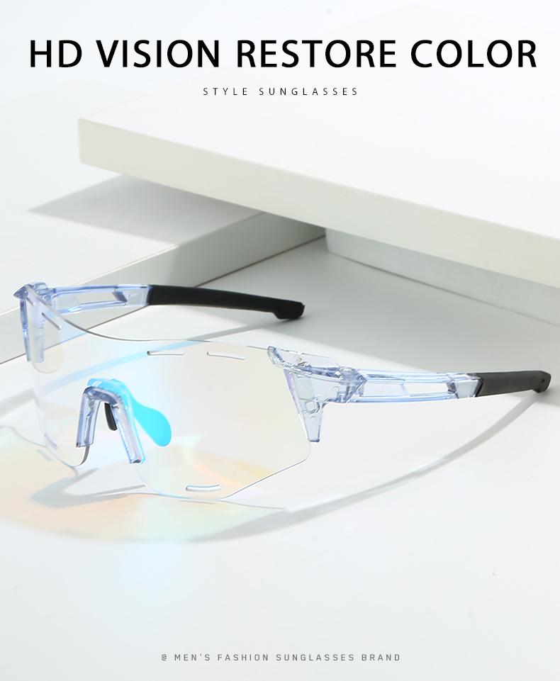New photosensitive color-changing cycling glasses sports windproof glasses outdoor UV protection sun visors