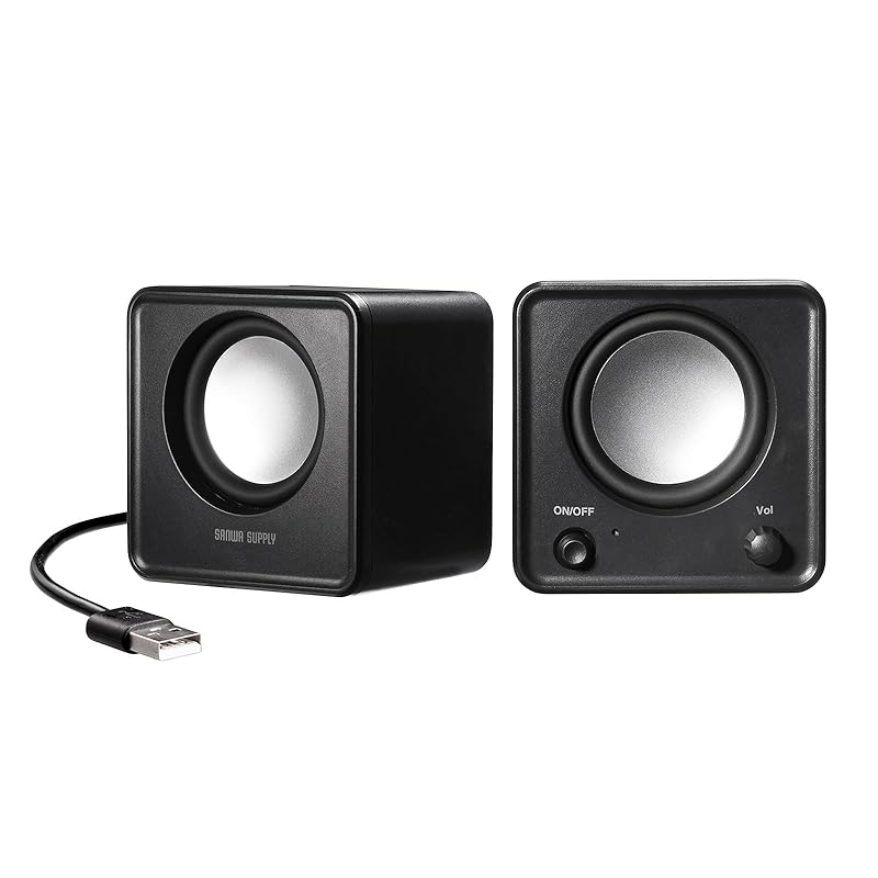 

Sanwa Supply PC speakers USB power supply compact 6W Equipped with passive radiator With power button black MM-SPU21BK