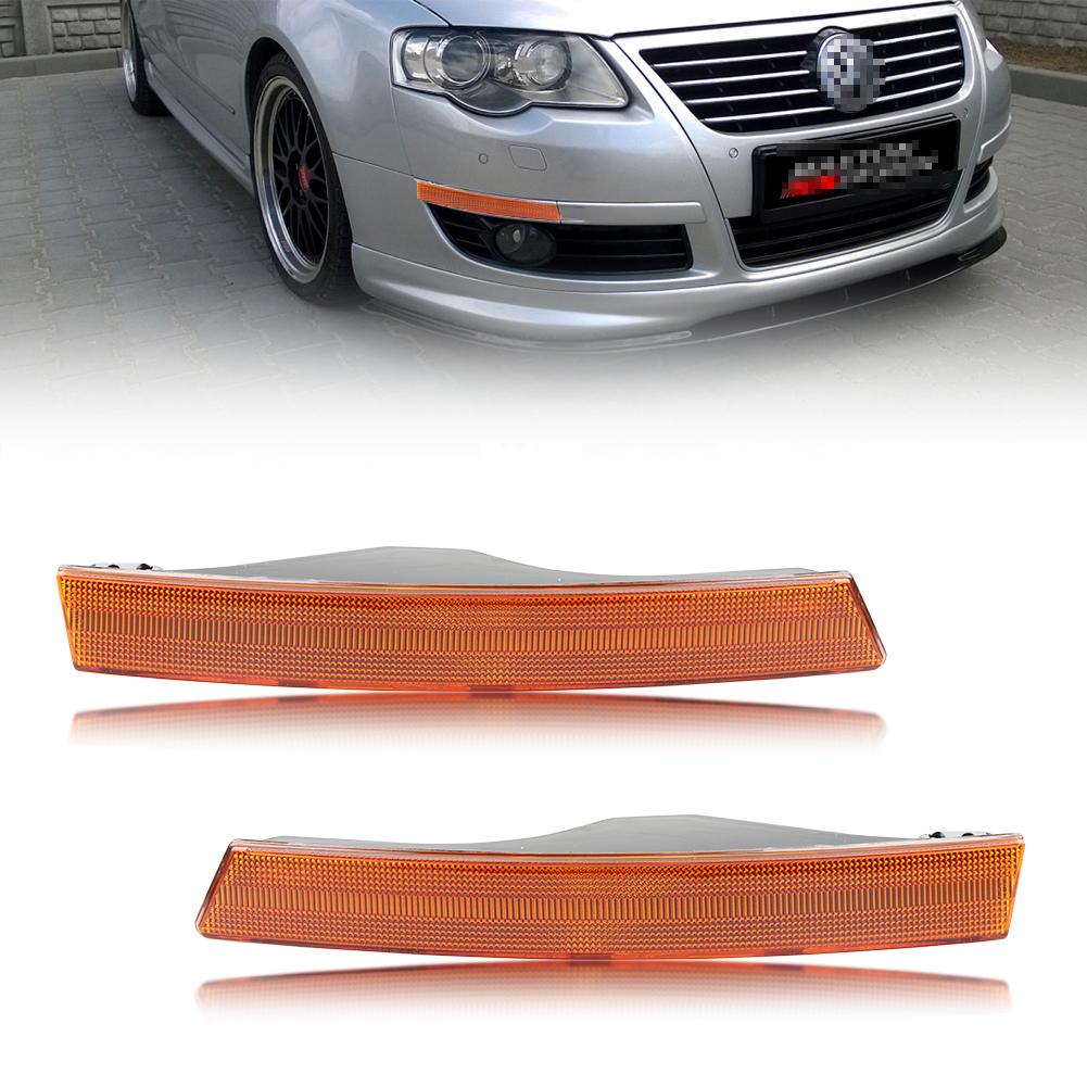 2Pcs Front Corner Side Marker Light Turn Warning Turn Signal Light Parking Light For 2006 2007 2008 2009 2010 Volkswagen Passat