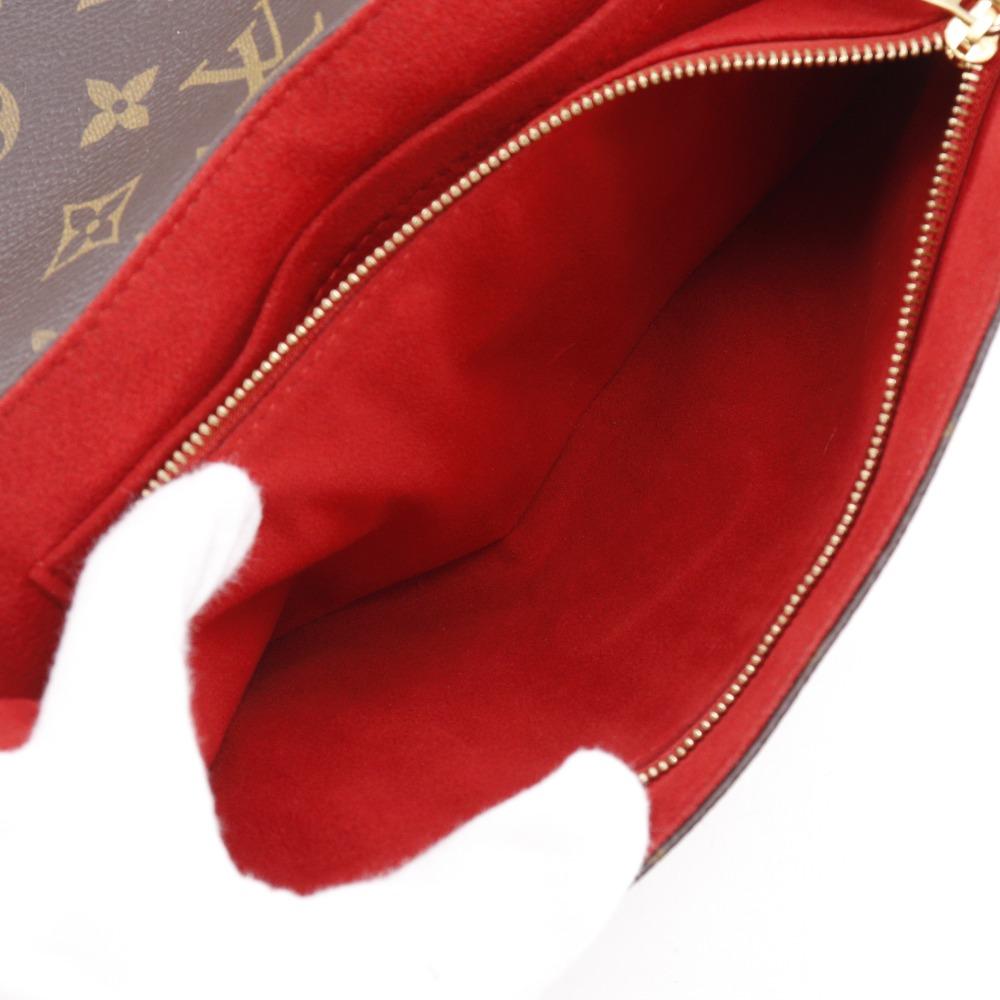 LOUIS VUITTON Sun Praseed Shoulder Bag M43713 Slys Brown / red Monogram canvas Women Used