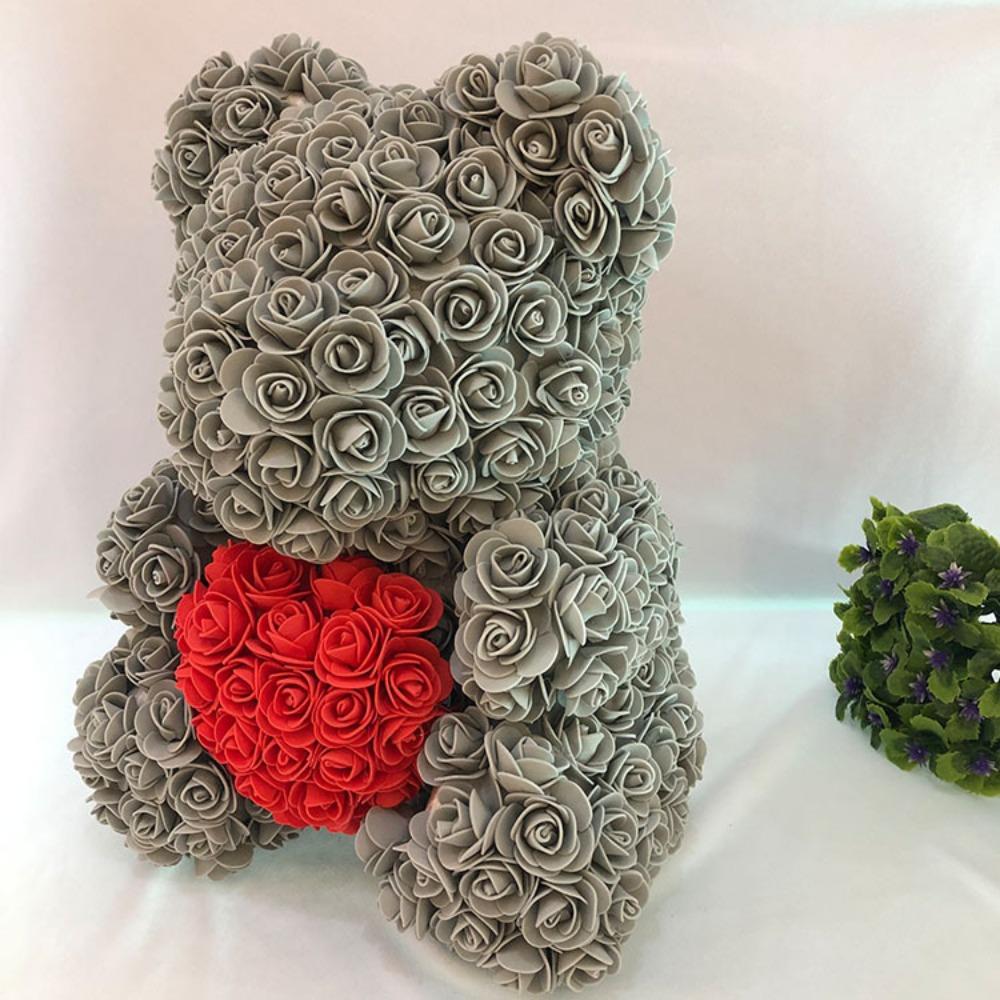 Qixi Festival Valentine's Day Wedding Rose Bear Simulation Floral Fragrance Creative Eternal Flower Hug Bear Gift