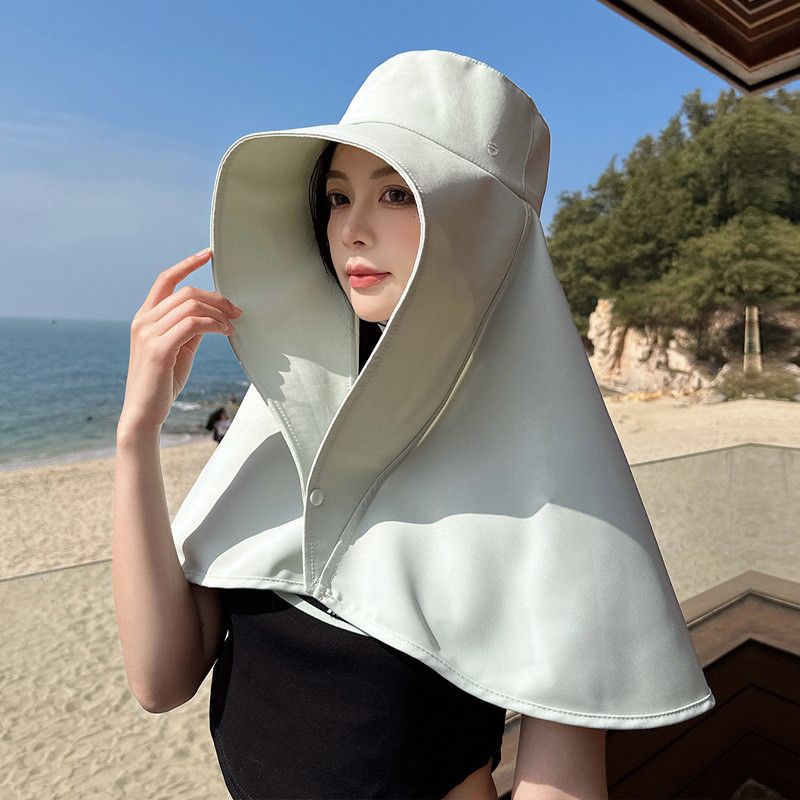 

Handy Gadget New Arrival Shawl Neck Protection Integrated Cycling Women s Summer Outdoor Sun Hat Face Cover Sun-Proof Bucket Hat 8517 Small standard vitality Green