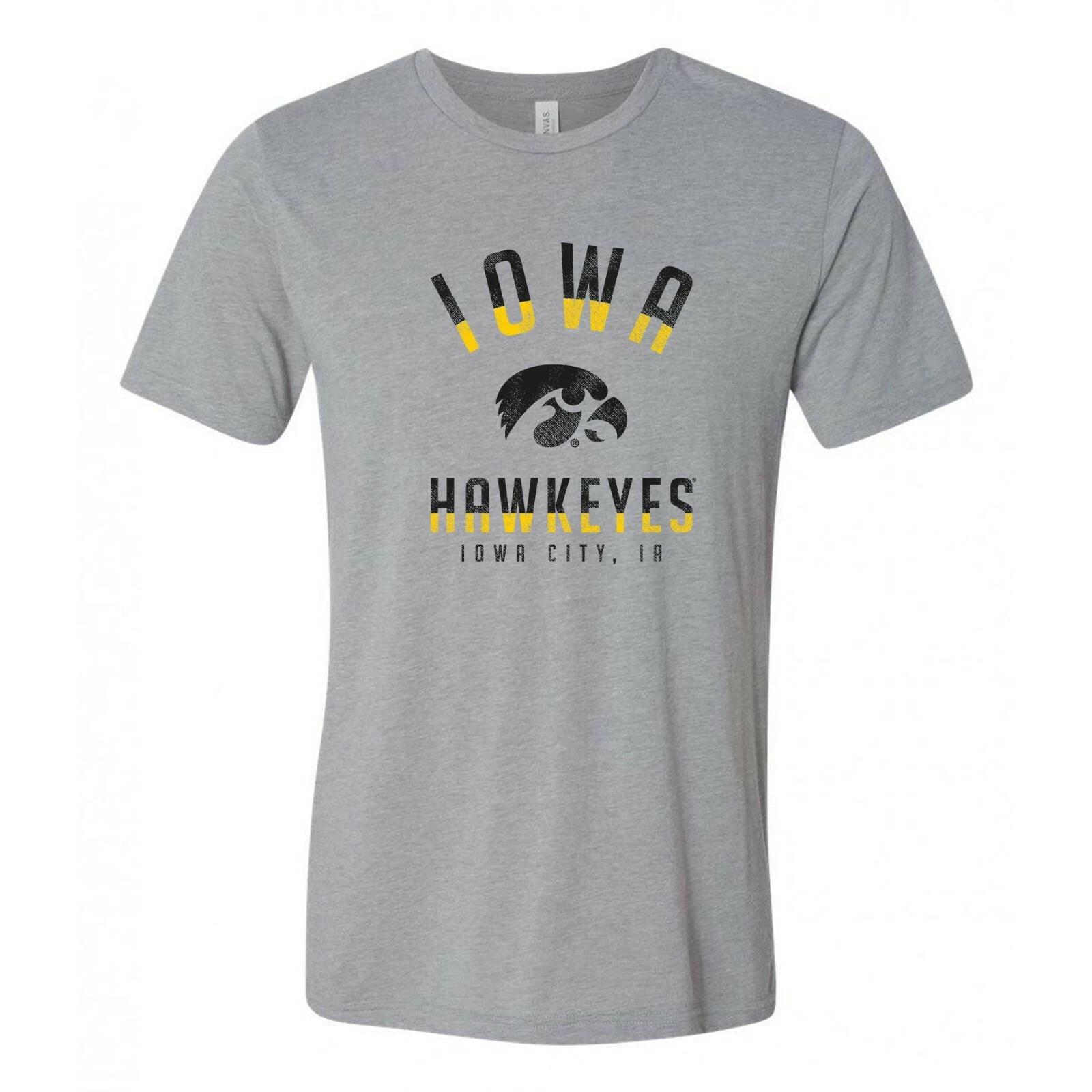 University of Iowa Hawkeyes Division Arch Triblend T Shirt - Athletic Grey M