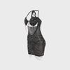 European & American Sexy Diamond Tassel Slimming See-Through Dress K2735