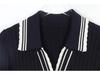 French S Autumn/Winter Polo Lapel Knitted A-Line Dress
