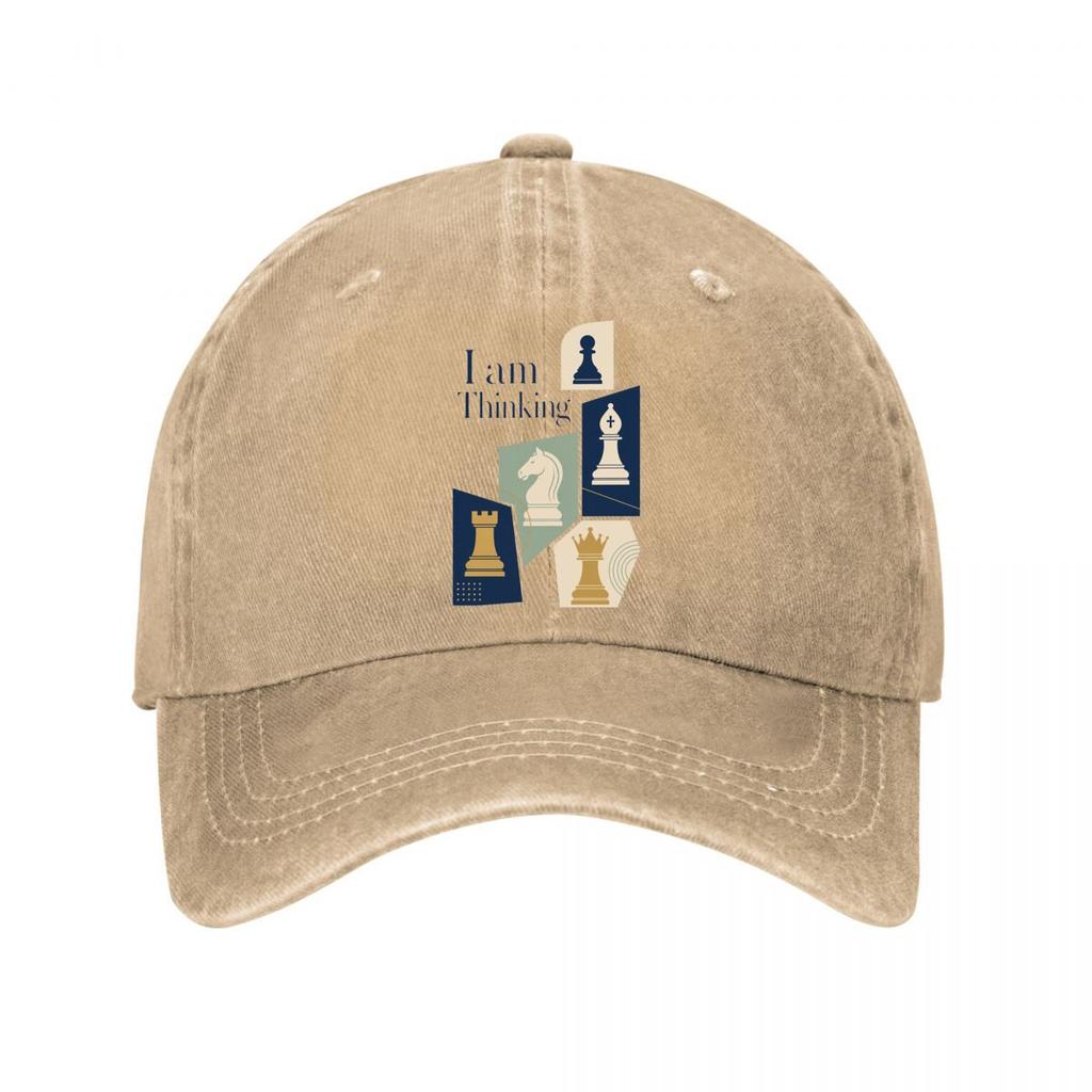 Thinking Chess Moves Minimal Typogra Washed Baseball Cap Outdoor For Womens Unisex FeUnisex Dad Hat