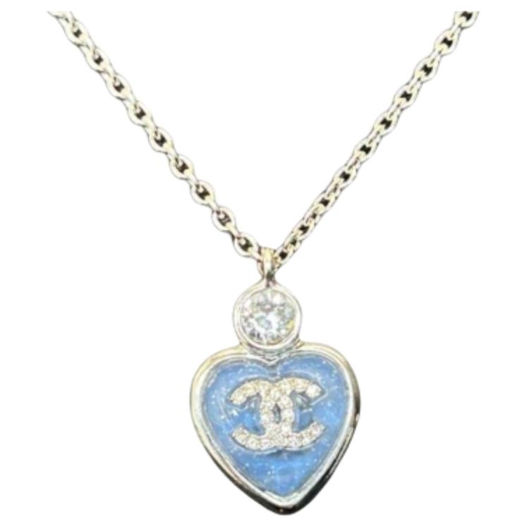 

Chanel 25P Spring Summer Heart Design Necklace Unisex necklace Glacier-Blue ABF505B19973NAFTR Box+Shopping Bag