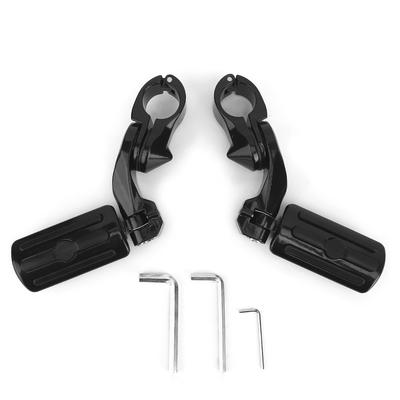 Pair of 360 Degrees Adjustable Motorcycle Foot Pegs Short Handle Bracket Footrest with 3 Colloidal Particles Fit for