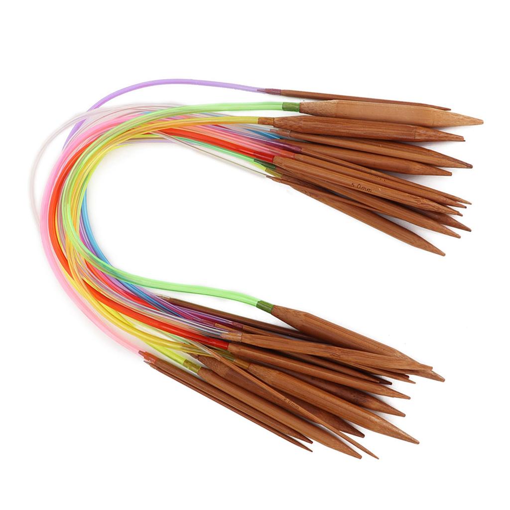 Multicolor Plastic Pipe Carbonized Double Annular Bamboo Sweater Needles for Knitting