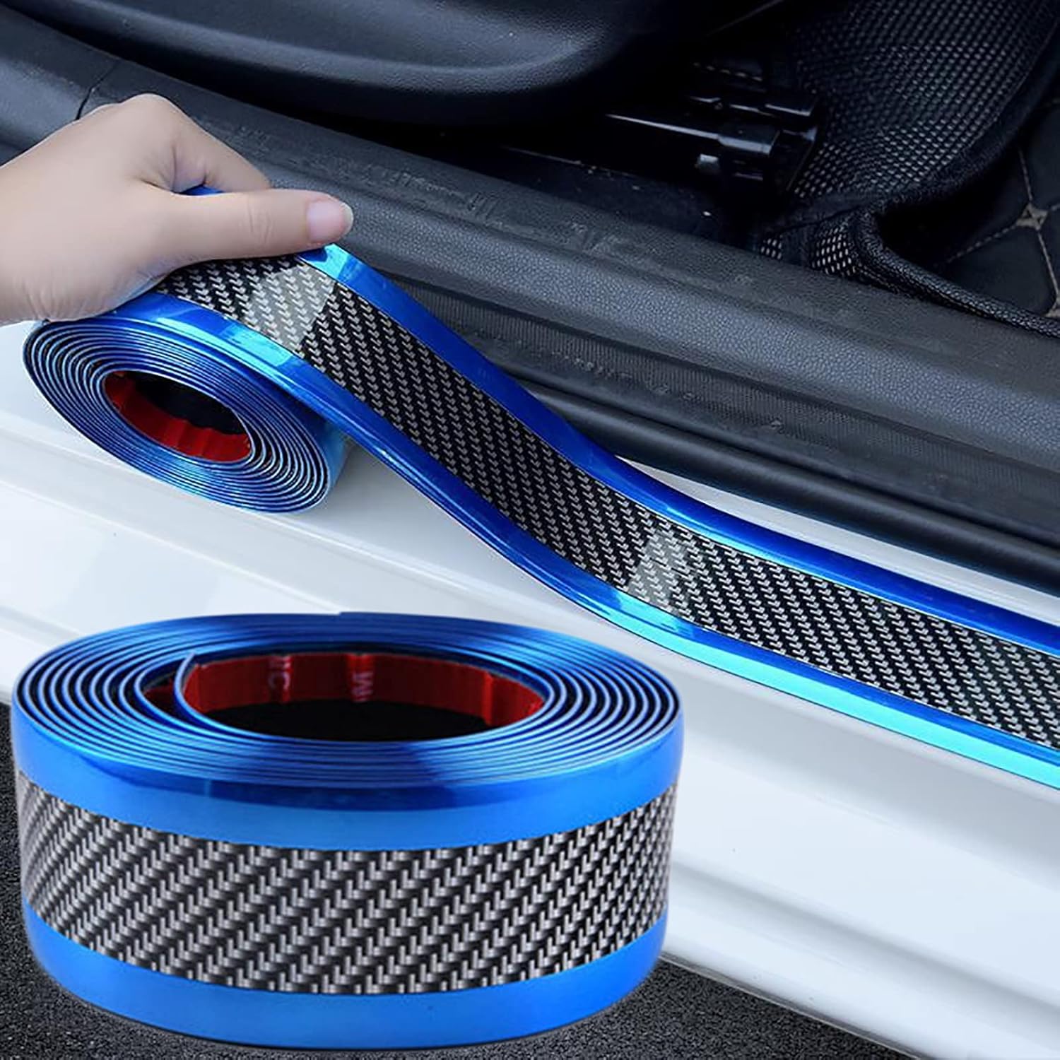 

Automotive Door Entry Guard Car Door Sill Protector Anti-Collision Strip Rubber Waterproof Protection Strip for Most Car (7CM Width, Blue, 5M Length) 1M Length синий