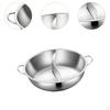 Shabu Pot with Divider 304 Stainless Steel Soup Cookware Cooking Utensil Mandarin Duck for