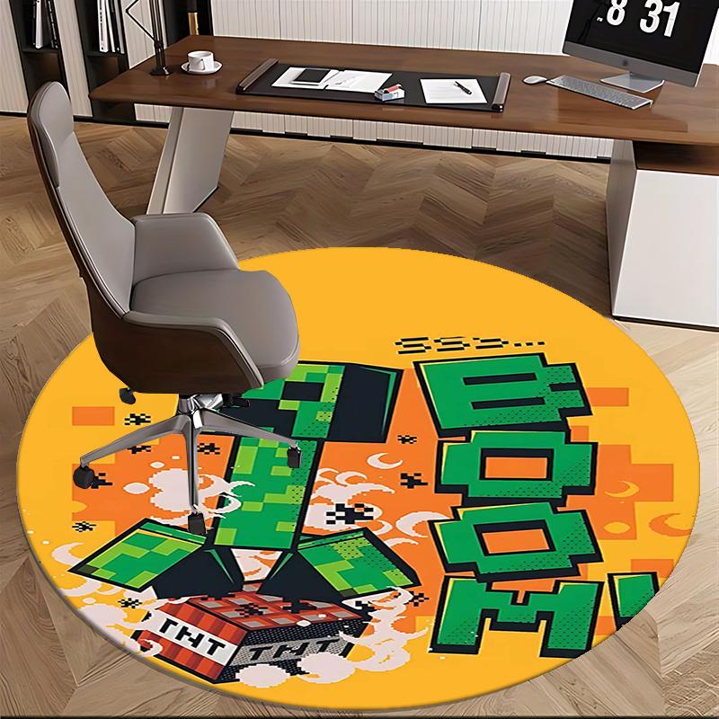 Minecraft Creeper,TNT Explosion Chair mat Round Rug Office carpet, Non slip, Suitable for Living Rooms, Bedrooms Decor 1205551a