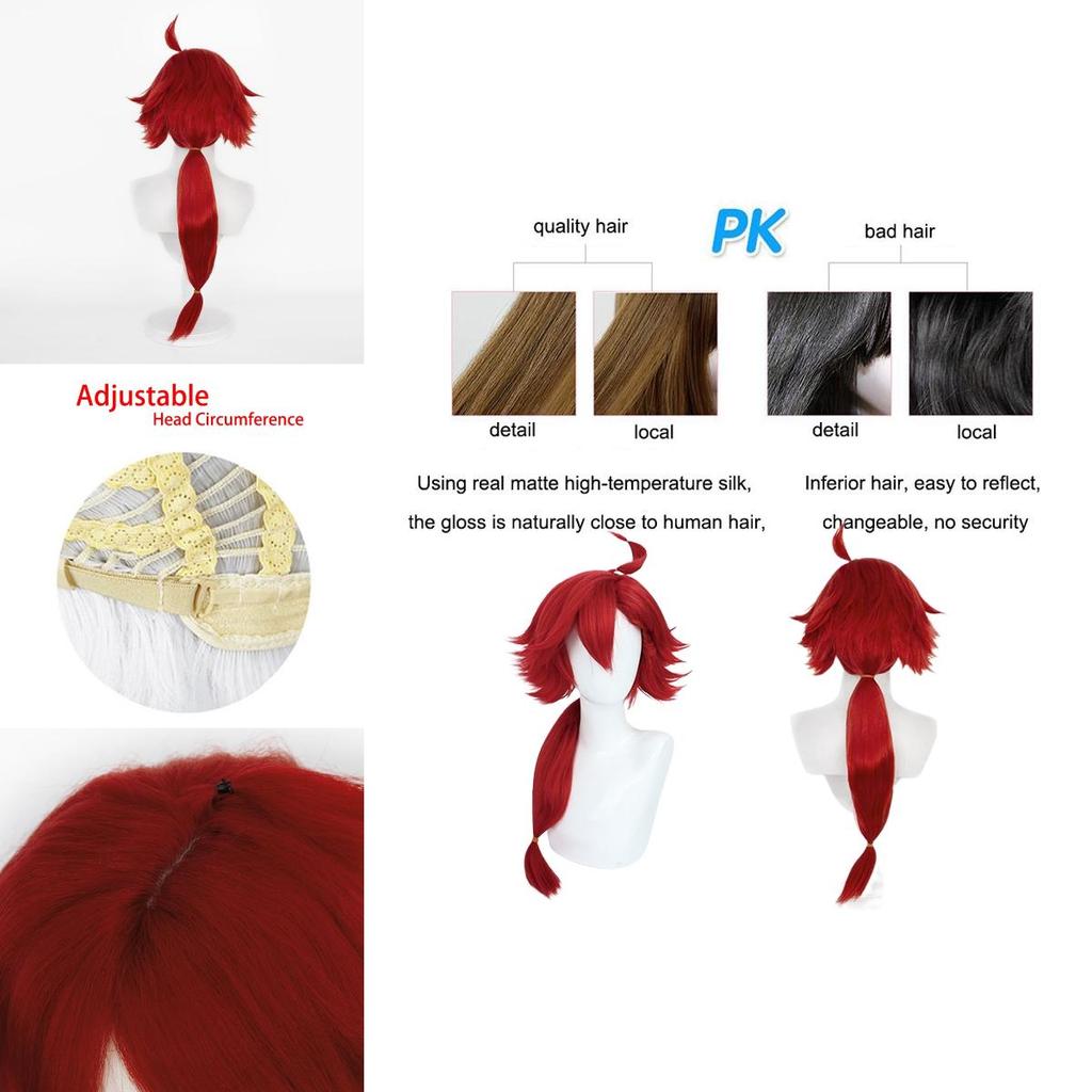 Gundam Suletta-mercury Wig Heat-resistant Synthetic Silk Fiber Cosplay Hairpiece