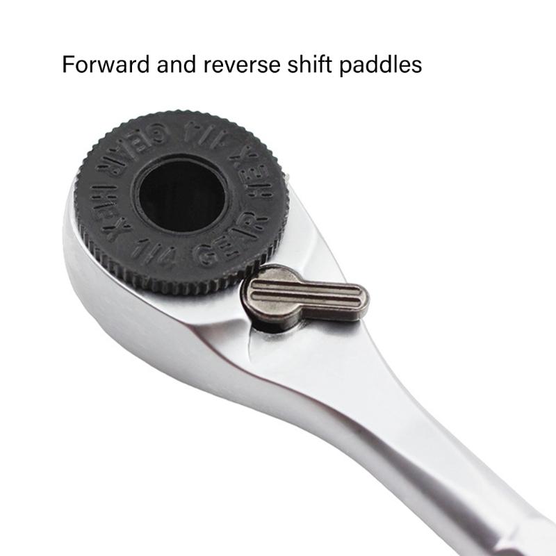 Mini Ratchet Drill Socket Small Repair Installation Tool for Daily Maintenance Bike Short Handle Reversible 72 Tooth