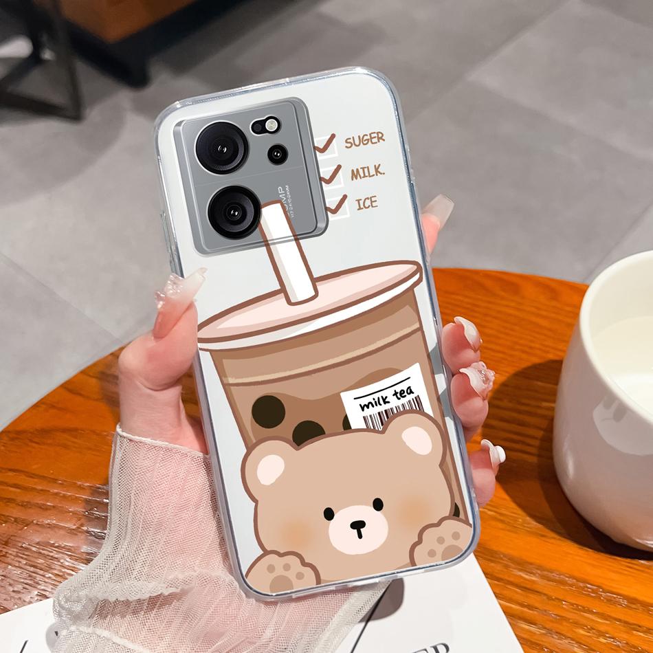 Clear Case For Xiaomi 13T Pro Soft TPU Silicone Cute Cartoon Back Cover For Xiaomi 13 T 13TPro Anti Drop Lightweight Phone Cases