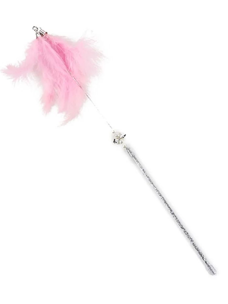 Interactive Cat Toy Fun Feathers and Bell Self-tickling Cat Wand Toy Kitten Play Tease Wand Toy Cat Toy