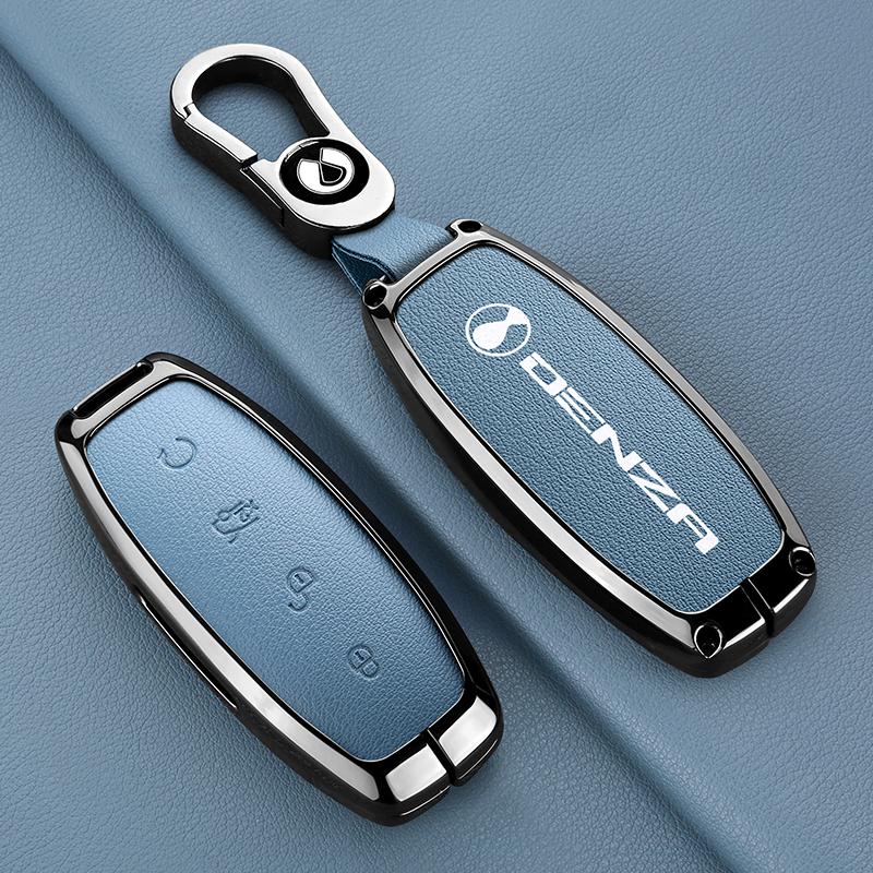 Zinklegierung Leder Auto Schlüsselabdeckung Schlüsseletui Denza D9 Dm-I Ev N7 N8 X Schlüsselanhänger Auto Schlüsseletui Schutzhülle Zubehör