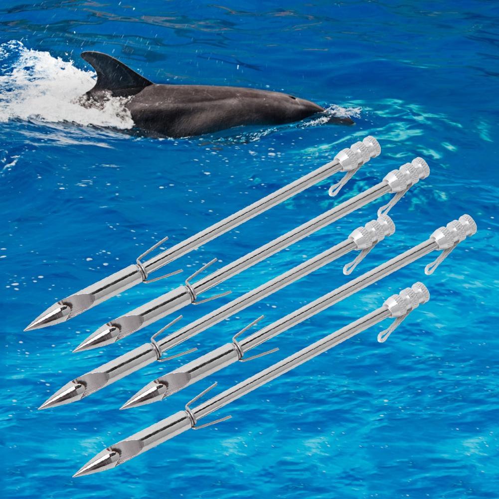 5er Set Outdoor Metall Bogenfischen Fisch Dart Pfeilspitze Katapult Spitze Jagd Schießen