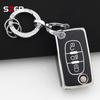 Tpu Car Folding Key Case Cover For Citroen C2 C3 C4 C5 C6 Xsara Berlingo For Peugeot 207 307 308 407 607 807 Holder Fob Keychain