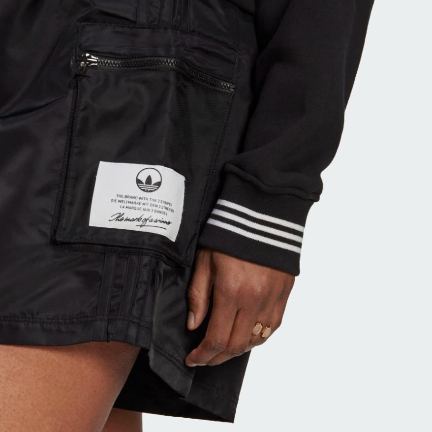 Adidas Originals Trefoil Solid Color Logo Print High-Waisted Shorts Women Bottoms Black HL9061