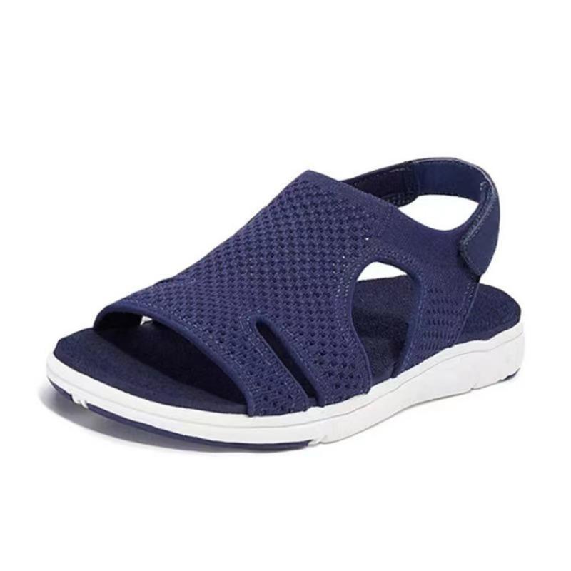Summer fish head casual Velcro flying sandals low heels women's shoes origin color -3 large size