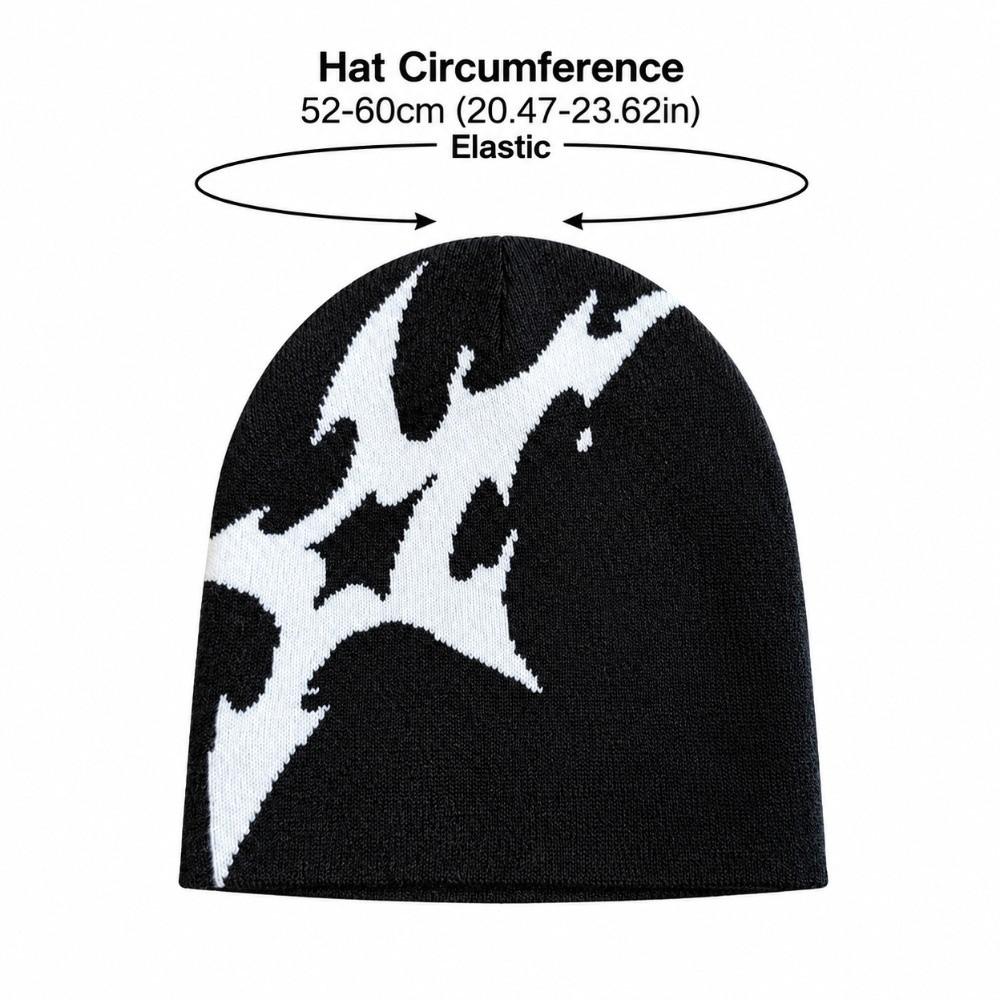 Y2K Jacquard Knitted Hat Hip-hop Casual Skullcap Fashion Winter Hat for Men Women