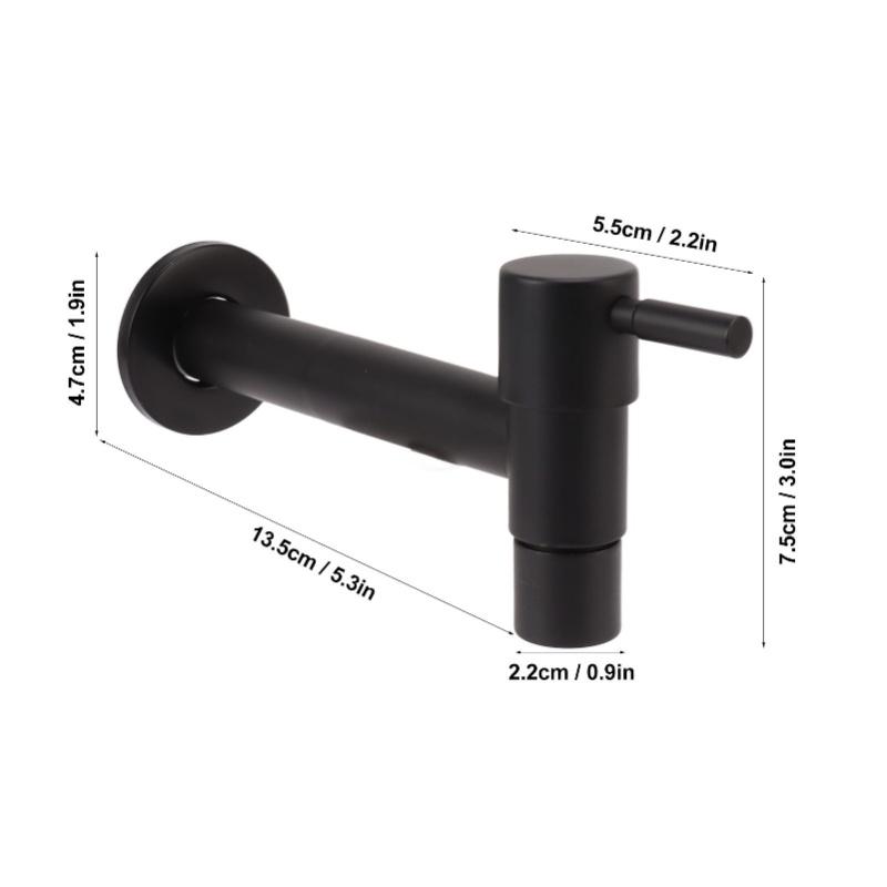 G1/2 Wall Mounted Cold Water Tap 304 Stainless Steel Single Handle Cold Faucet Bathroom Garden Faucet Tap Black For Mop Pool