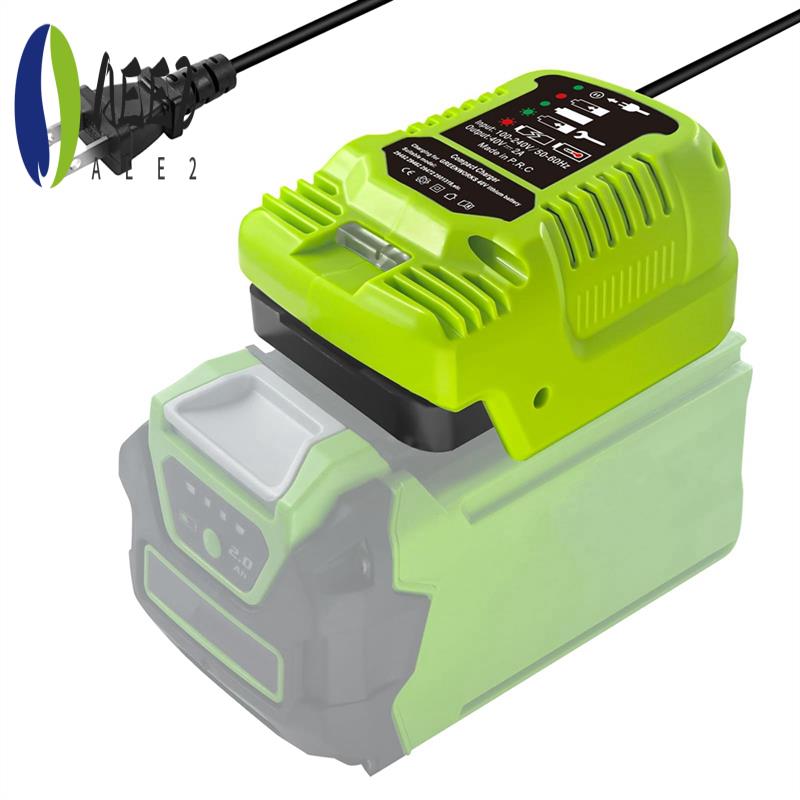 

Мини-зарядное устройство AEE2 для аккумуляторов Greenworks 40V, аккумулятора MAX 40V 29462, 29472 и других аккумуляторов Greenworks 40V, штекер США зелёный