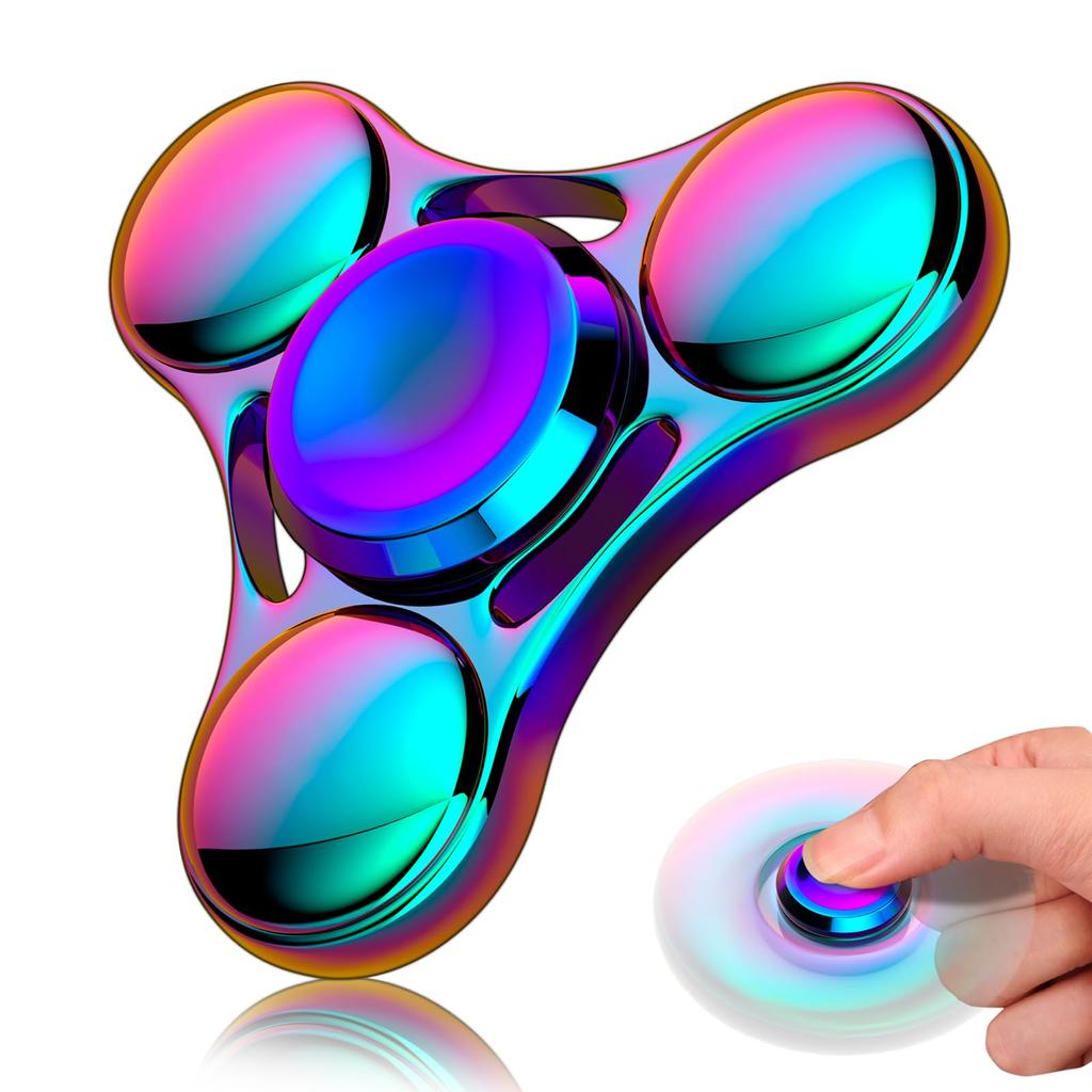 Brinquedos Spinner Fidget Arco-Íris Metal UFO Pequenos Spinners de Dedo Portáteis Presente para Crianças Adultos Pião Foco Mesa Ponta do Dedo