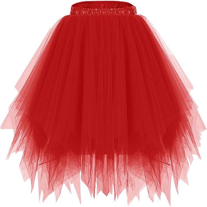Falda de Tul para Fiesta de Halloween Tutú de Tul Vestidos de Princesa Vestidos de Boda Faldas de Malla Faldas para Actuación de Danza Tutú de Tul con Capas Esponjosas