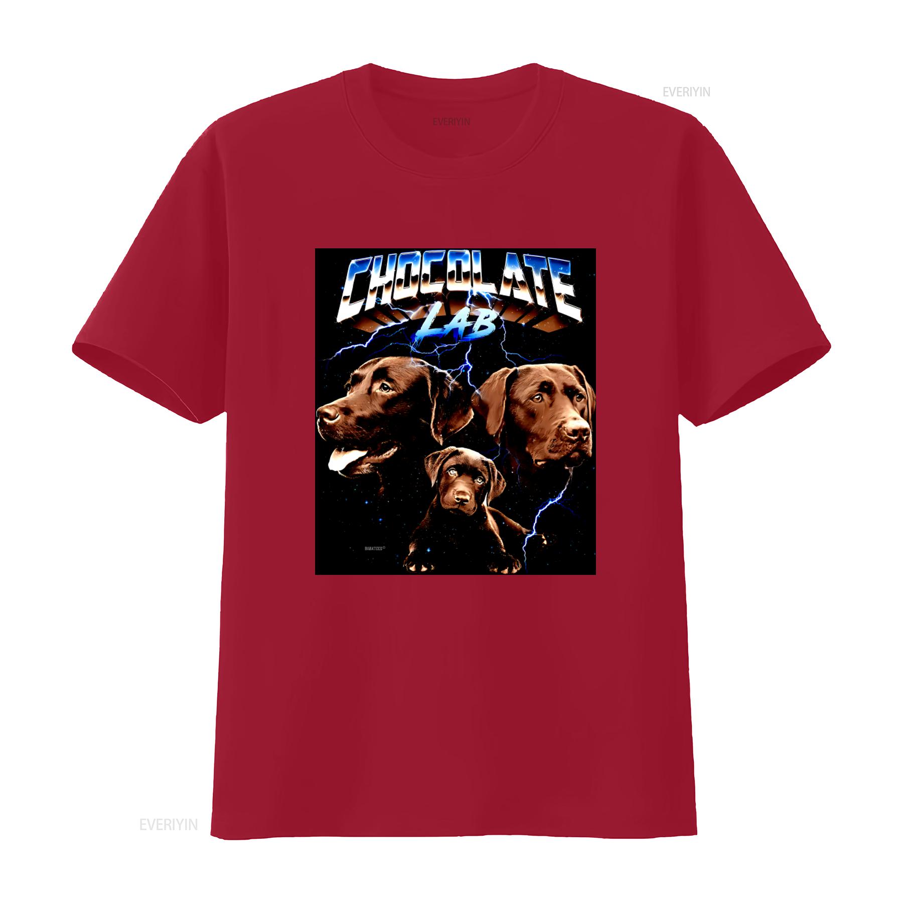 Brown Labrador Chocolate Lab Retro 80s Glam Heavy Metal T Shirt for Dog Owner Stylish with Electric Print vintage Washed S