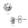 298311Cz Moment Clear Sparkling Crown Silver Earrings