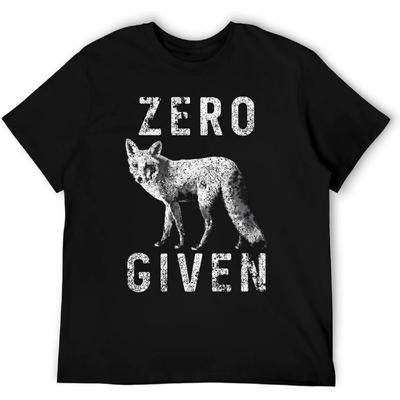 Lustiges Herren-T-Shirt mit Fuchs-Design - Zero Fox Given Sarkastisches Tier-Wortspiel Grafik-T-Shirt für Freizeitkleidung
