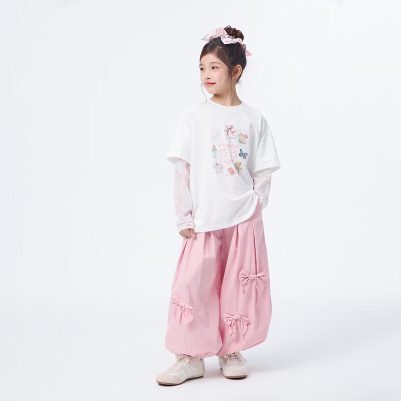 Little Yin Man Girls' Breathable Bow Lantern Pants