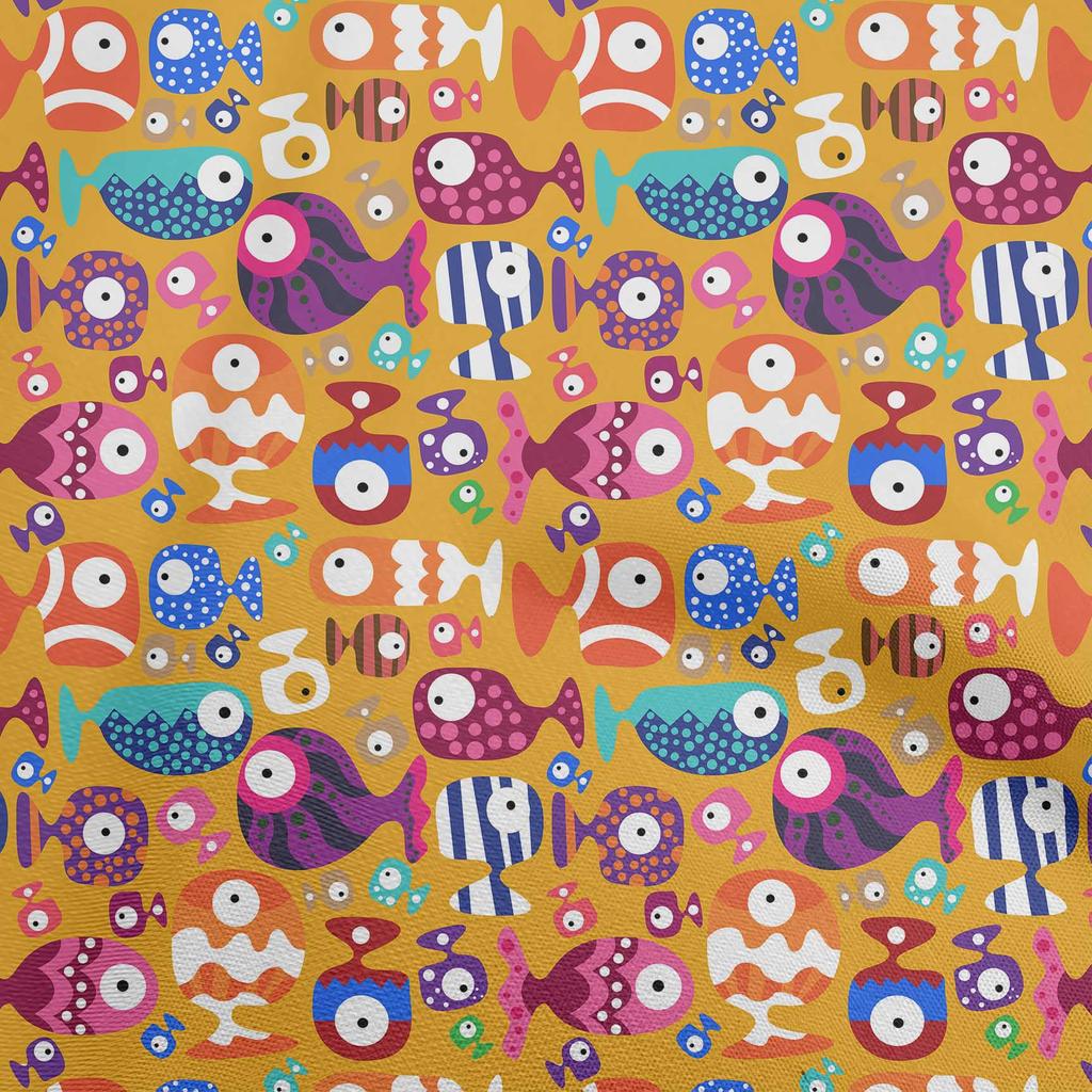 oneOone Bavlněný úplet tmavě purpurový Dětská ryba DIY Oblečení Prošívací látka Potisk Látka na metr 40 palců