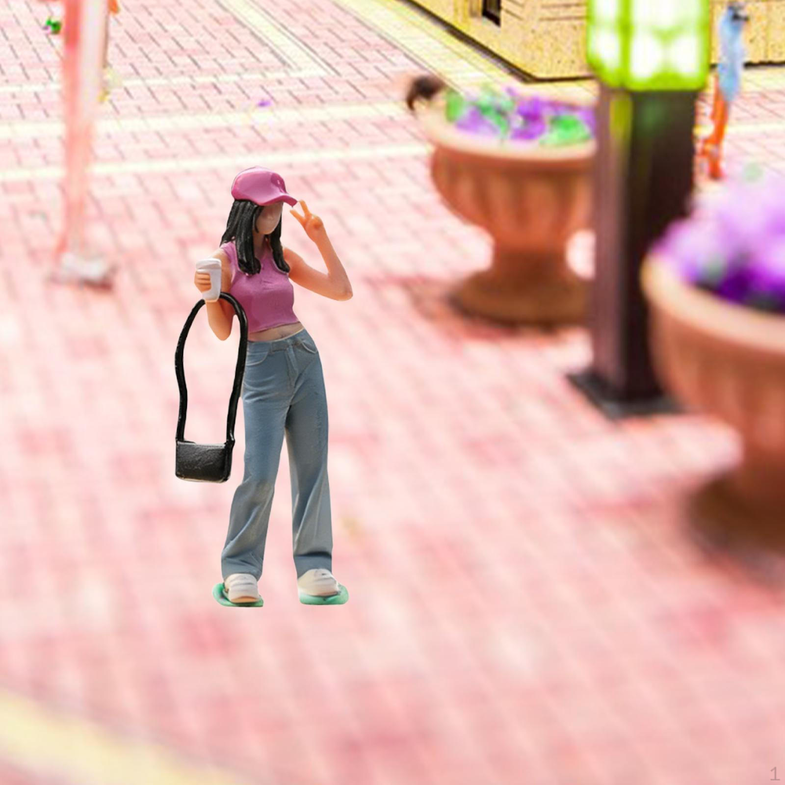 1/64 Scale Diorama Figure Miniature Scene Painted Colorful Realistic Street People Model for
