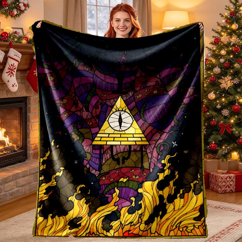 Gravity Falls Pattern Blanket for Home Decoration, Bed, Sofa, Car Travel, Camping, Suitable for All Seasons, Birthday Christmas Gift